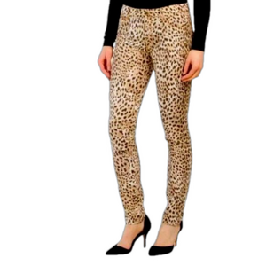 ROBERTO CAVALLI leopard print skinny midwife jeans SZ 44 NWT